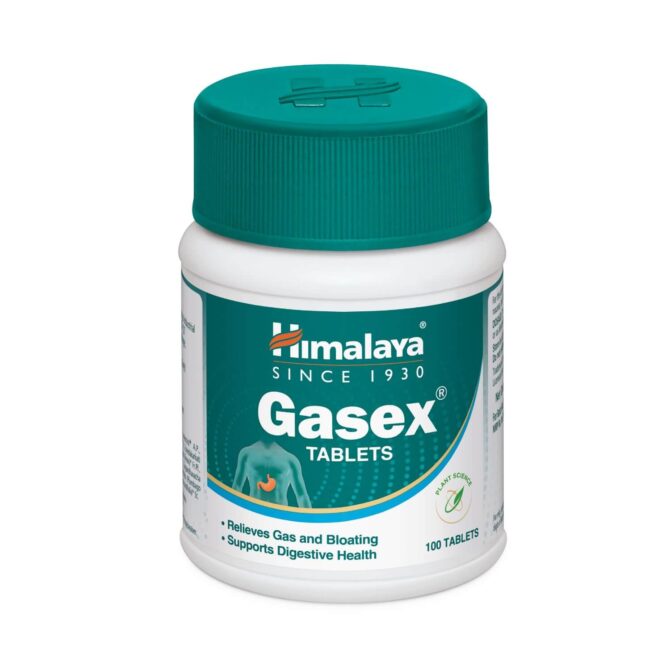 Gasex Himalaya ,100 Tablets Improves Digestion Relieves Trapped Gasses Provides Relief From Bloating