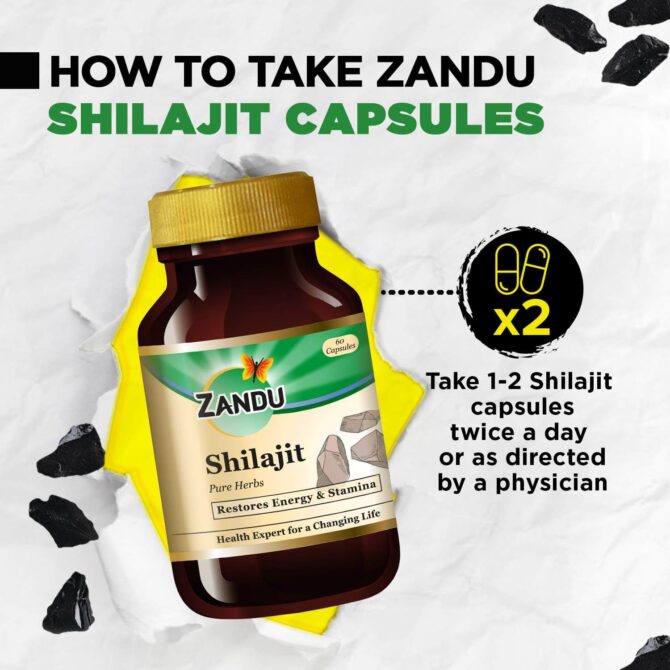 Zandu Shilajit 60 Capsule,With Free Shipping